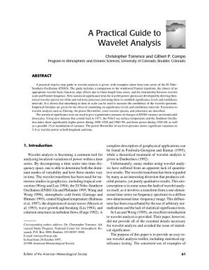 A Practical Guide to Wavelet Analysis
