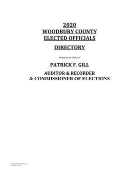 2020 Woodbury County Elected Officials Directory