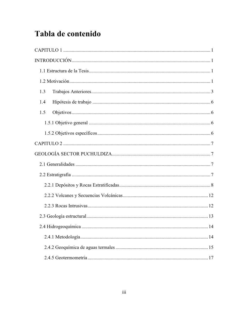 Tabla De Contenido