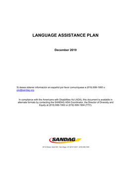 Language Assistance Plan