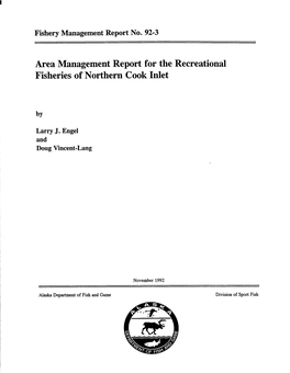 Area Management Report for the Recreational Fisheries of Northern Cook Inlet
