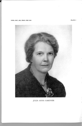 Julia Anna Gardner Proceedings Volume of the Geological Society of America Annual Report for 1960 Pp