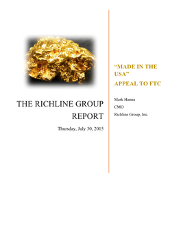 The Richline Group Report