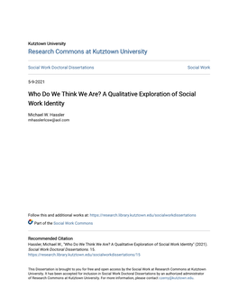 A Qualitative Exploration of Social Work Identity