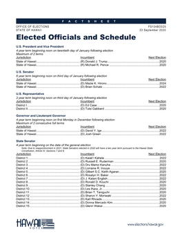 Elected Officials and Schedule