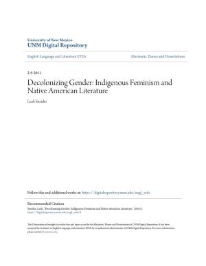Indigenous Feminism and Native American Literature Leah Sneider