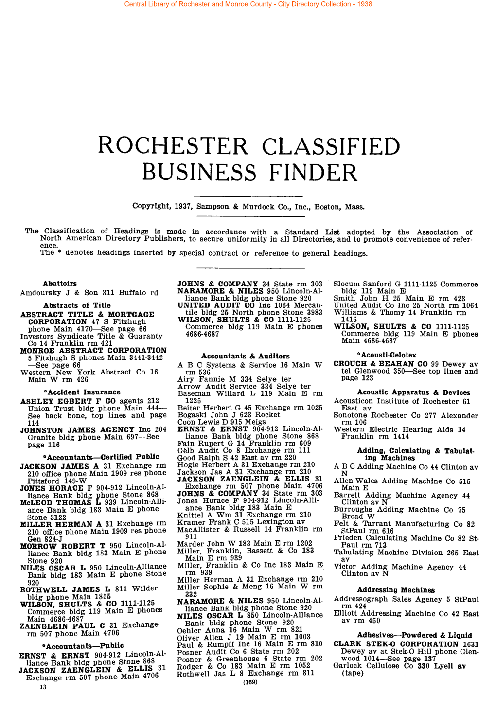 Rochester Classified Business Finder