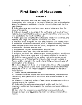 First Book of Macabees
