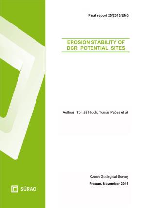 Erosion Stability of Dgr Potential Sites