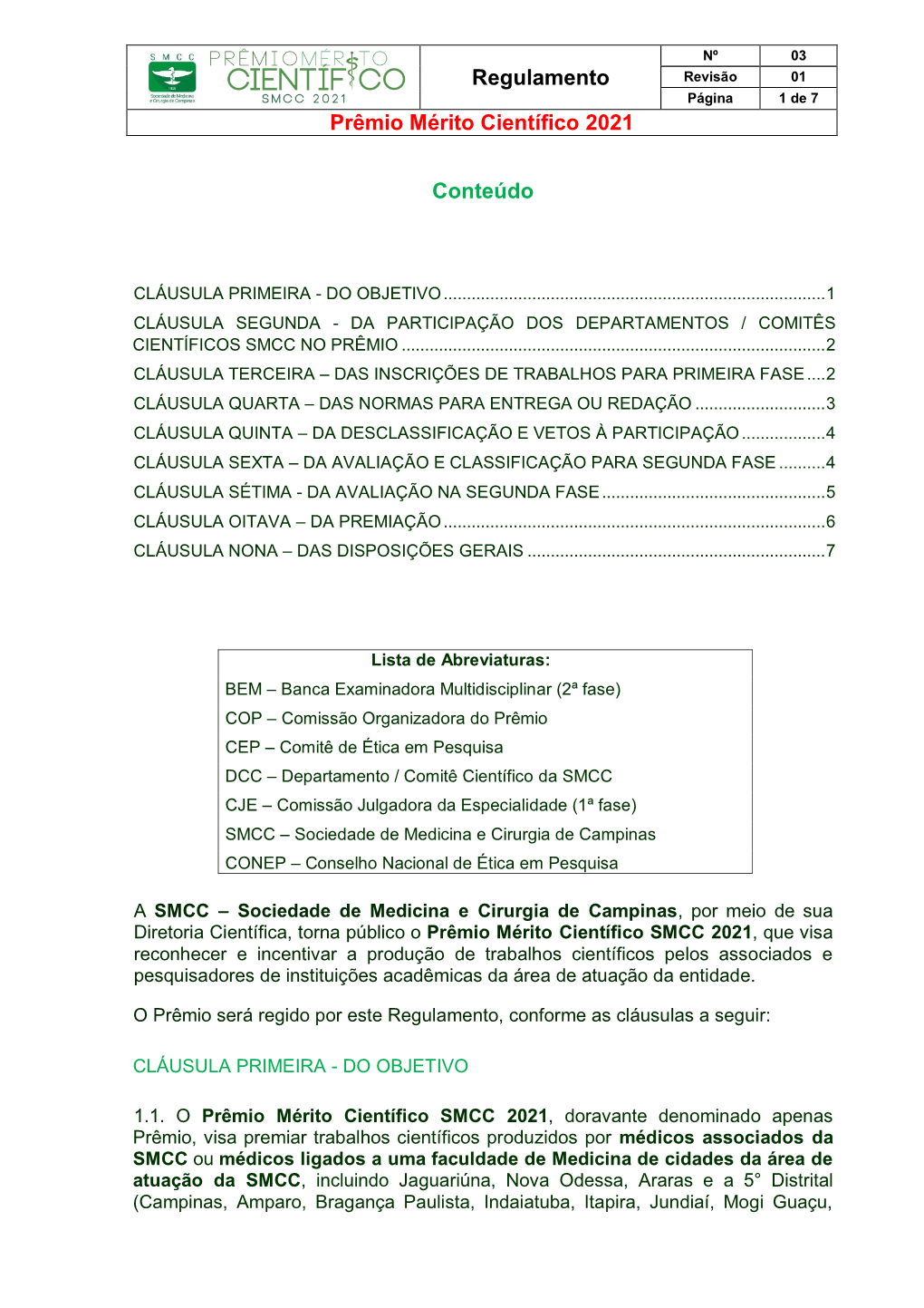 Regulamento Prêmio Mérito Científico 2021 Conteúdo