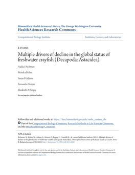 Multiple Drivers of Decline in the Global Status of Freshwater Crayfish (Decapoda: Astacidea)
