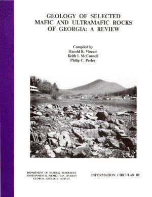 Geology of Selected Mafic and Ultramafic Rocks of Georgia: a Review