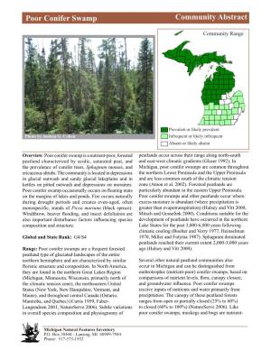 Poor Conifer Swamp Communitypoor Conifer Abstract Swamp, Page 1