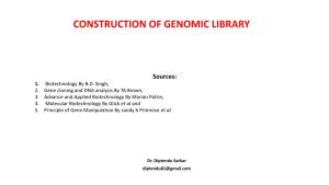 Construction of Genomic Library Mcba P7 T