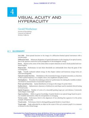Visual Acuity and Hyperacuity