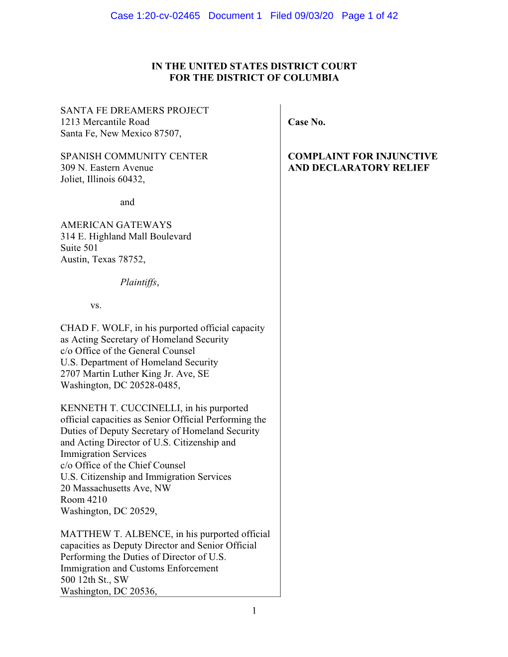 Case 1:20-Cv-02465 Document 1 Filed 09/03/20 Page 1 of 42