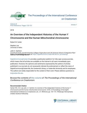An Overview of the Independent Histories of the Human Y Chromosome and the Human Mitochondrial Chromosome