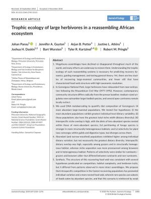 Trophic Ecology of Large Herbivores in a Reassembling African Ecosystem