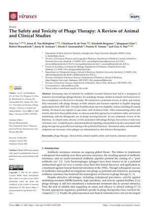 The Safety and Toxicity of Phage Therapy: a Review of Animal and Clinical Studies