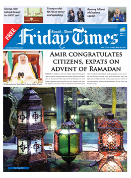 FREE AMIR Congratulates Citizens, Expats on Advent of Ramadan