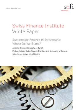 Sustainable Finance in Switzerland