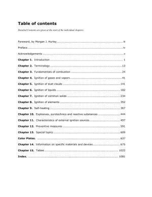 Table of Contents of the Ignition Handbook