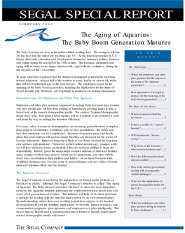 The Aging of Aquarius: the Baby Boom Generation Matures