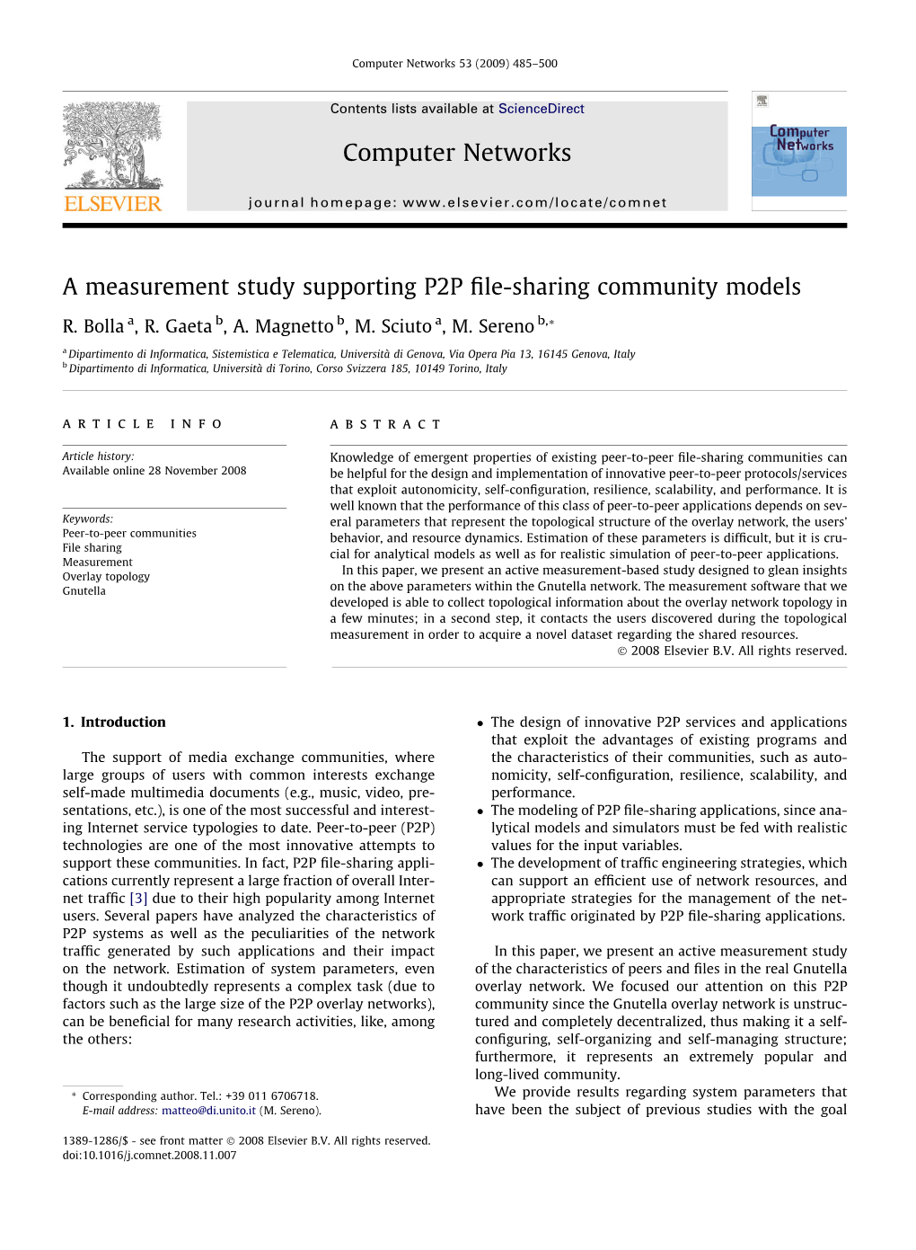 A Measurement Study Supporting P2P File