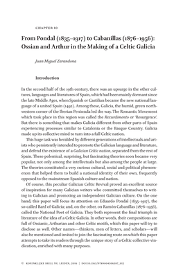 From Pondal (1835–1917) to Cabanillas (1876–1956): Ossian and Arthur in the Making of a Celtic Galicia