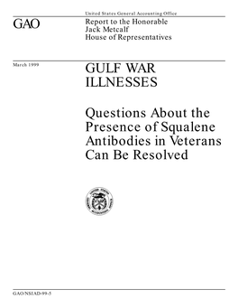 NSIAD-99-5 Gulf War Illnesses: Questions About the Presence Of