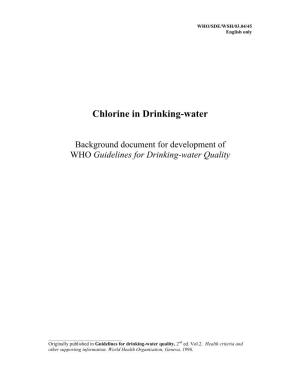 Chlorine in Drinking-Water