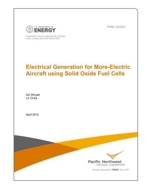 Electrical Generation for More-Electric Aircraft Using Solid Oxide Fuel Cells