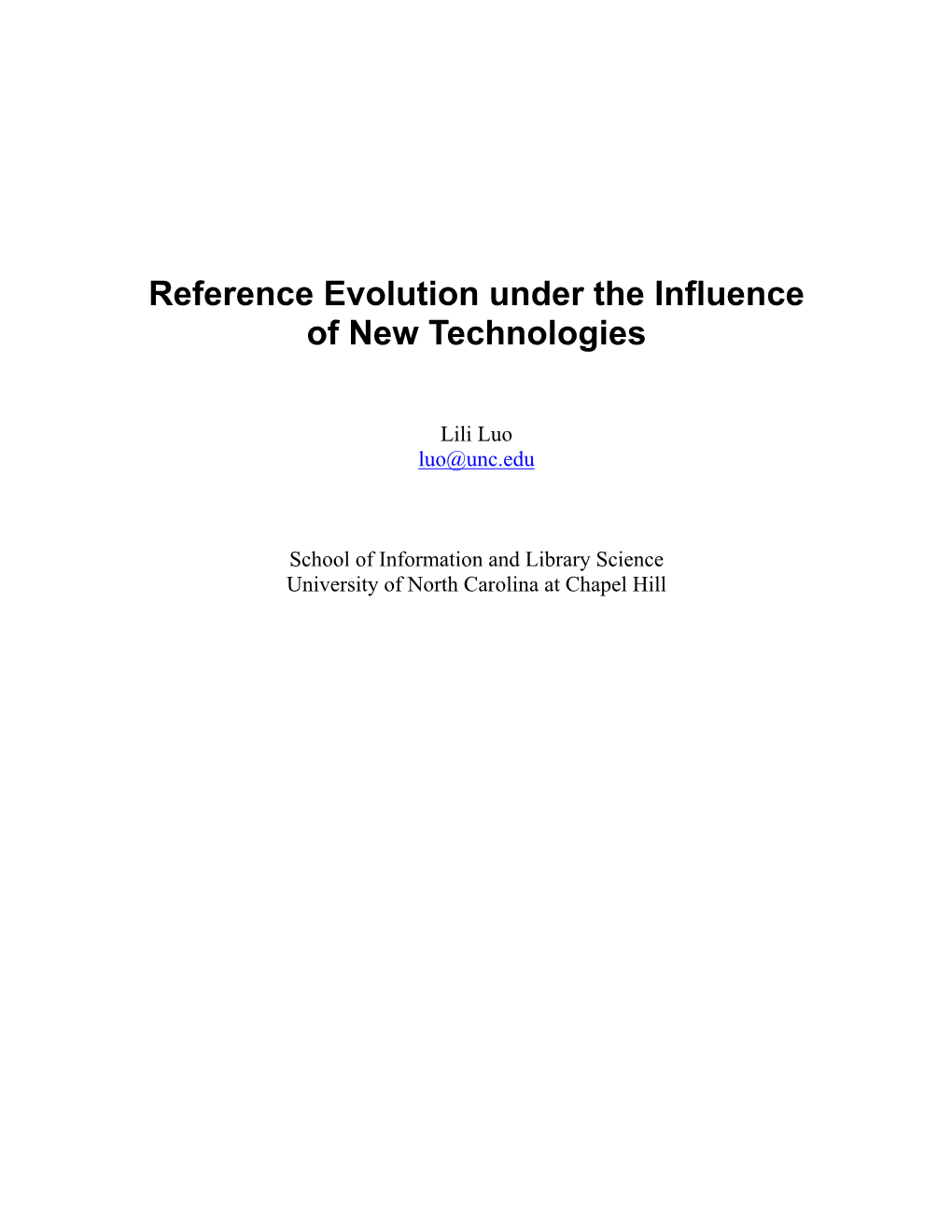 Reference Evolution Under the Influence of New Technologies