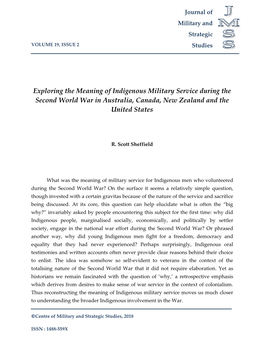 Exploring the Meaning of Indigenous Military Service During the Second World War in Australia, Canada, New Zealand and the United States