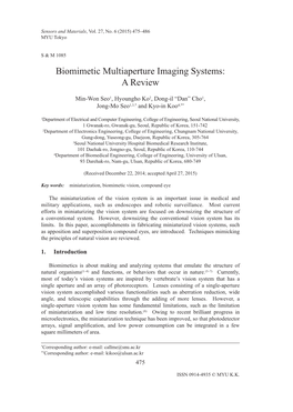 Biomimetic Multiaperture Imaging Systems: a Review