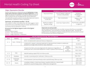 Mental Health Coding Tip Sheet
