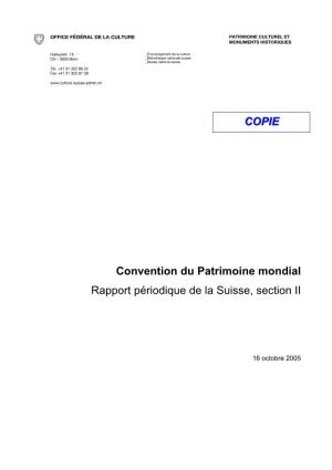 COPIE Convention Du Patrimoine Mondial Rapport Périodique De La