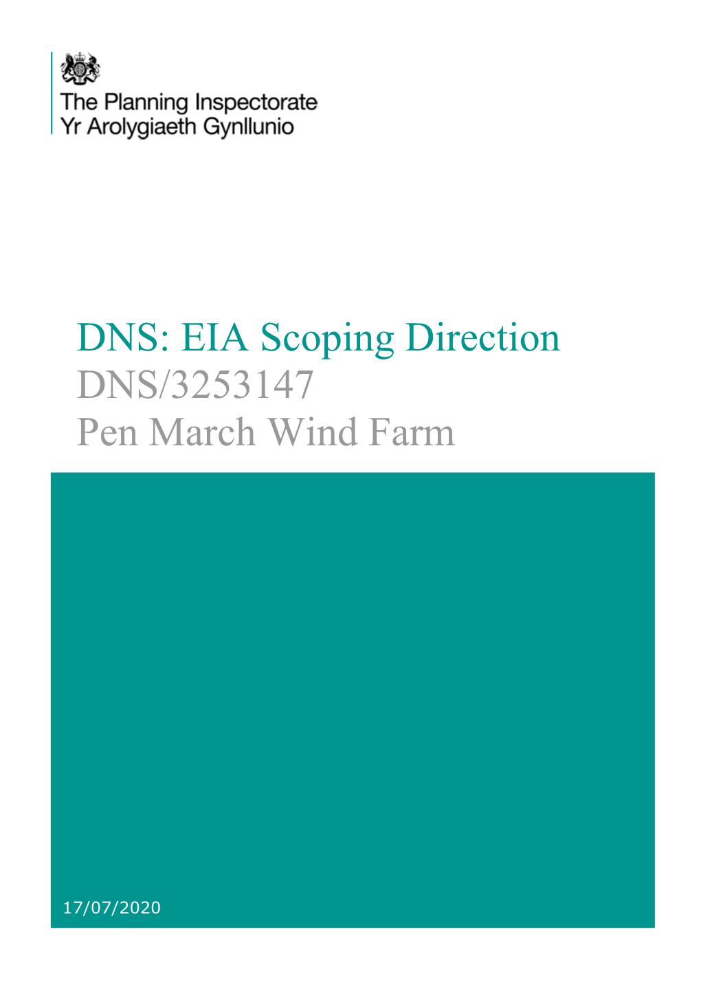 DNS: EIA Scoping Direction DNS/3253147 Pen March Wind Farm