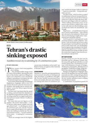 Tehran's Drastic Sinking Exposed