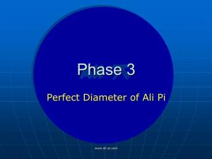 Perfect Diameter of Ali Pi