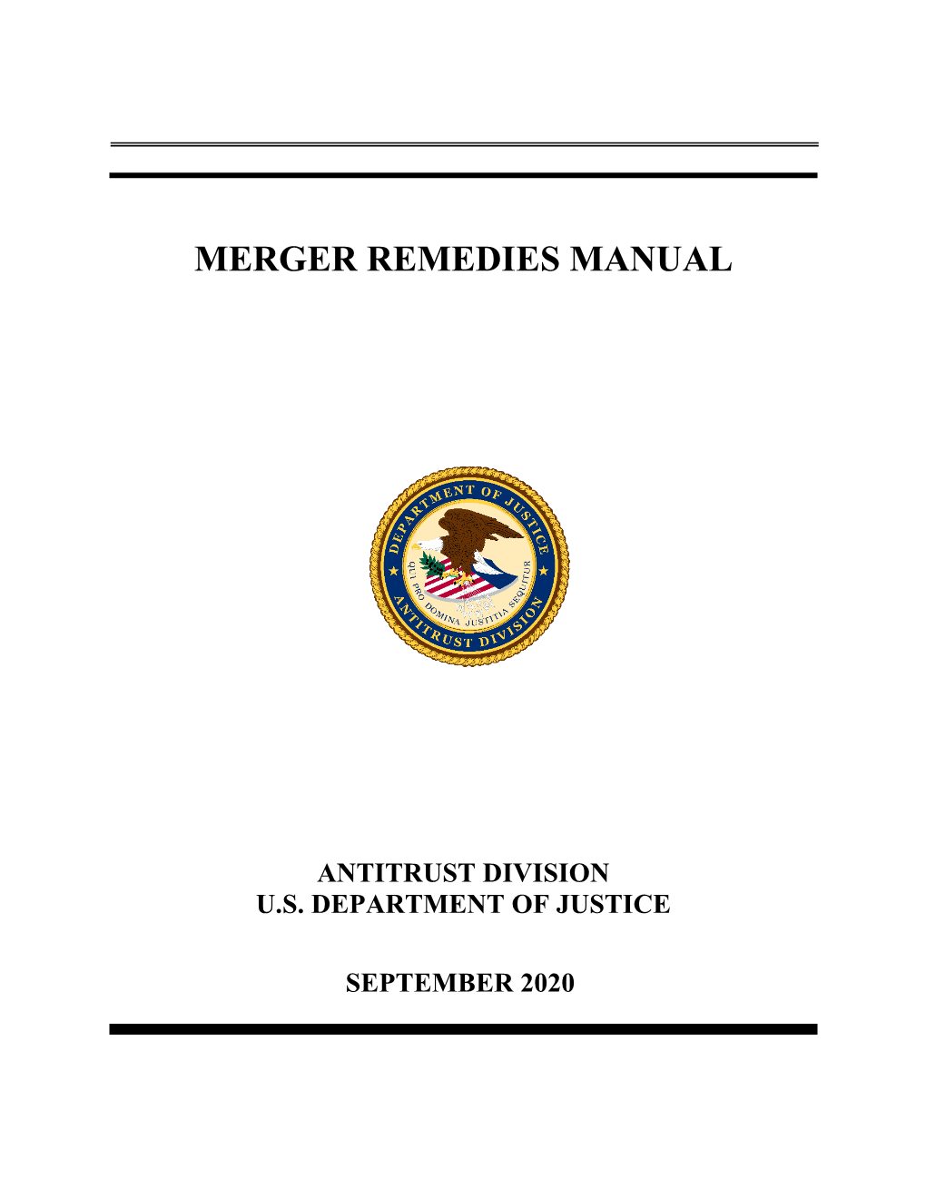 2020 Merger Remedies Manual