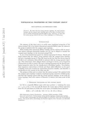 Topological Properties of the Unitary Group 3