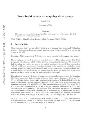 From Braid Groups to Mapping Class Groups