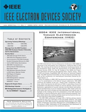 Table of Contents 2004 IEEE International Vacuum Electronics