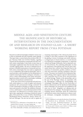 Middle Ages and Nineteenth Century. the Significance