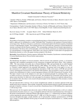 Manifest Covariant Hamiltonian Theory of General Relativity