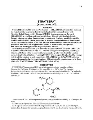 Strattera (Atomoxetine Hcl)