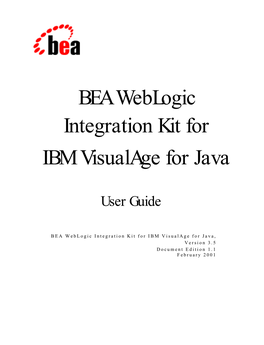 Integration Kit for BEA Weblogic IBM Visualage for Java