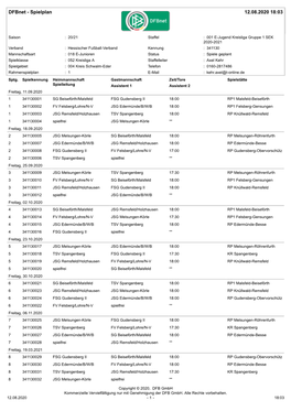 Spielplan 12.08.2020 18:03