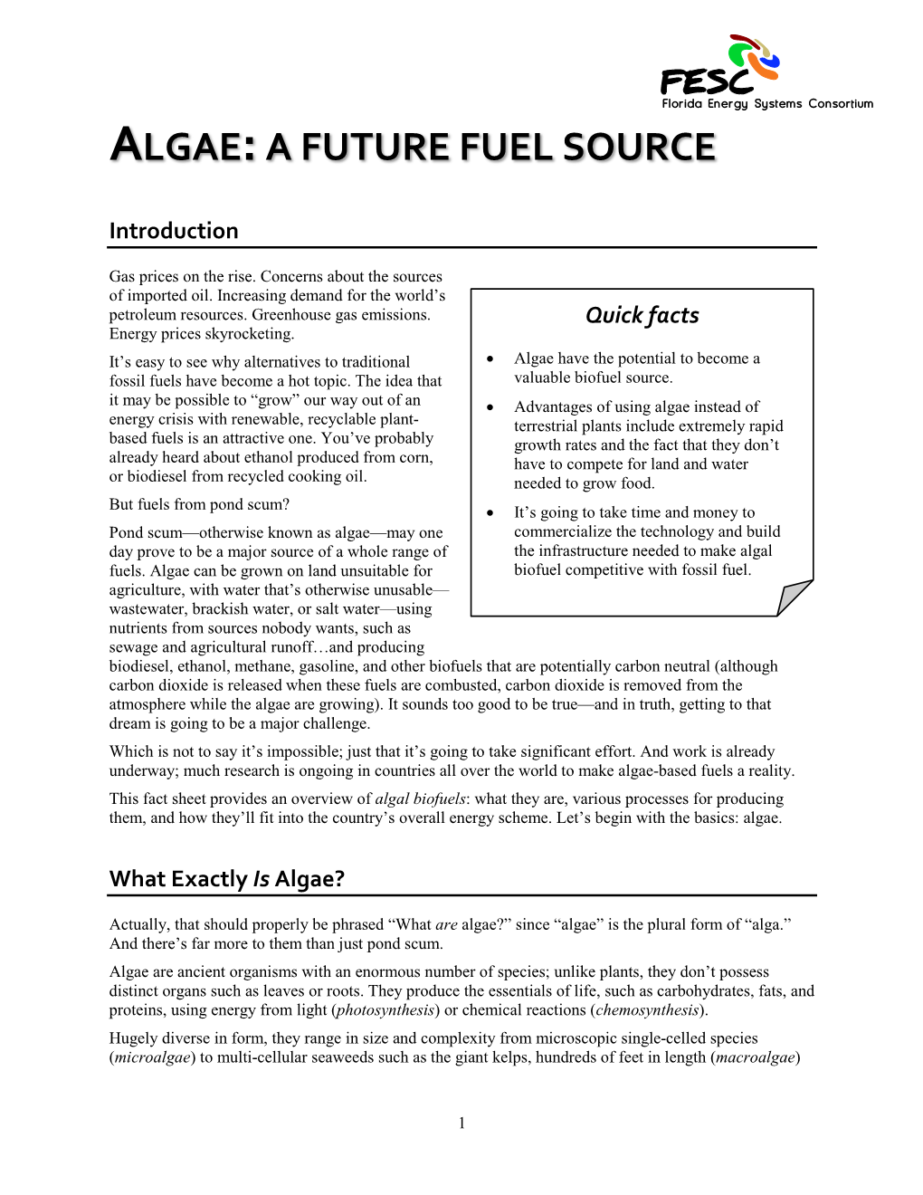 Algae:A Future Fuel Source